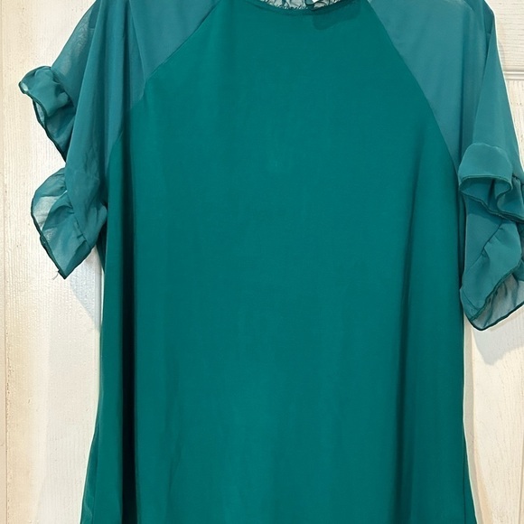 NWOT NY Collection Green Knit Blouse Size 1x - Picture 2 of 4
